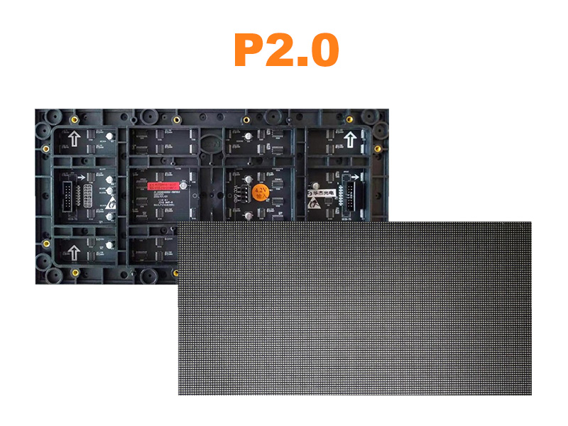 Módulo de LED para ambientes internos, à prova d'água, P2.0 GOB, colorido, 320x160mm, com varredura de 1/40 e espaçamento entre pixels de 2,0mm.